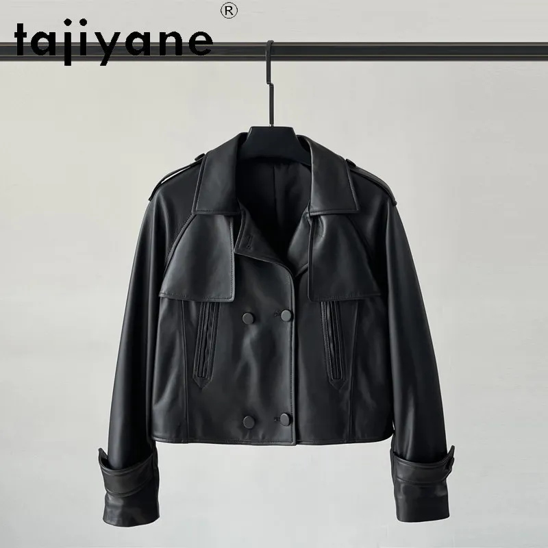 TAJIYANE Real Sheepskin Leather Jacket Woman Short Motorcycle Coat Fashion Genuine Leather Jackets 2026 Autumn Women Clothing 코트