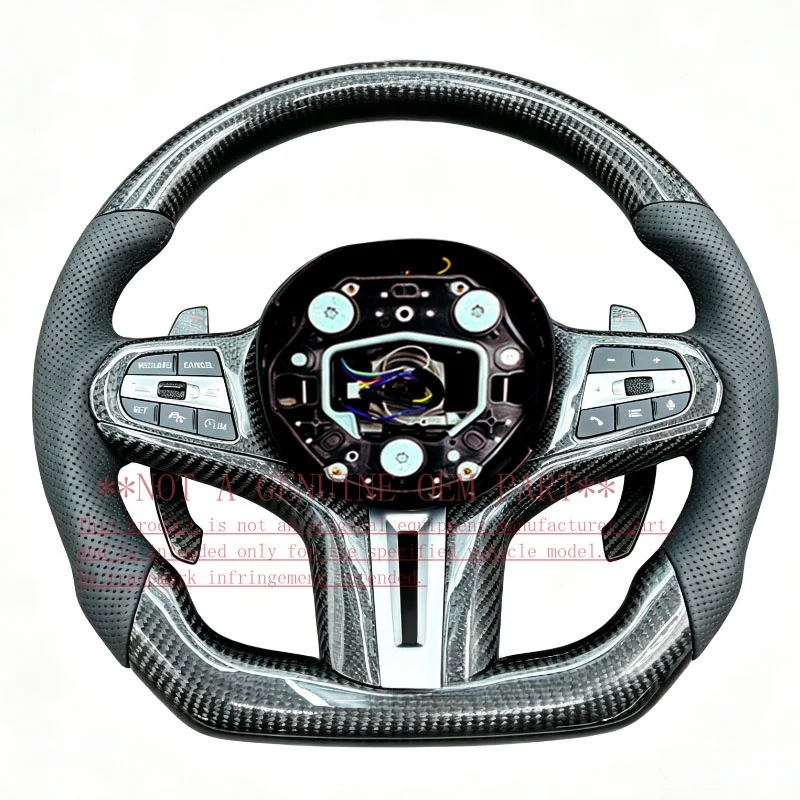 For Bmw Tricolor M Label Sport Carbon Fiber Steering Wheel 7 Series G11 G12 2015 2022 ZC G38 YD T 008 Horn Cover Decorative
