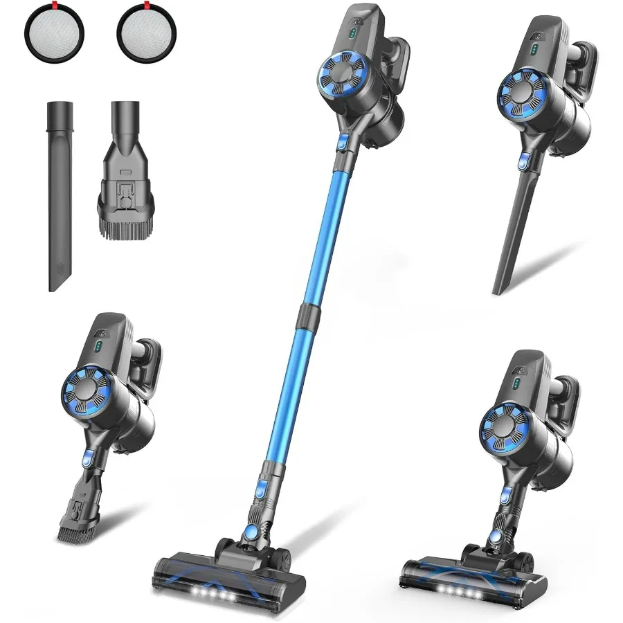 

Cordless Vacuum Cleaner,8-in-1 Lightweight Stick Vacuum with Powerful Suction,Self-Standing,40 Mins Max Runtime,Rechargeable Vac