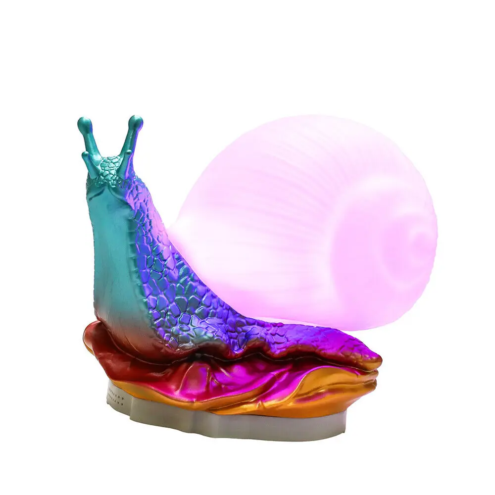 PVC Lampshade Night Light Brightness Adjustment 24 Color Gradient Atmosphere Light Snail Shaped with Switch Bedside Lamp