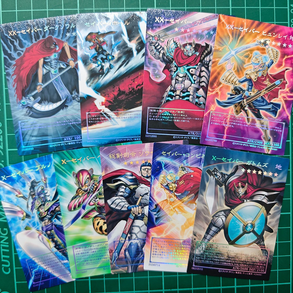 Yu-Gi-Oh DIY homemade 9PCS/SET  X-Saber Perina Bruno Gottoms Hyunlei Saber Hole Darksoul Laser Embossed Collectible Card Game