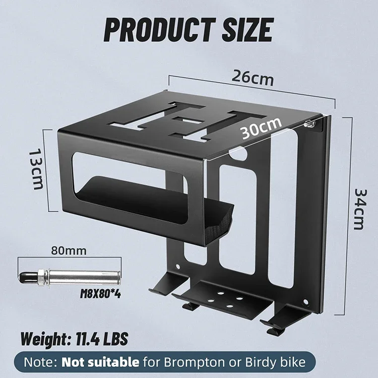 Mechanical rust-proof space-saving horizontal bicycle wall-mounted storage rack bicycle wall-mounted heavy-duty bicycle hanger