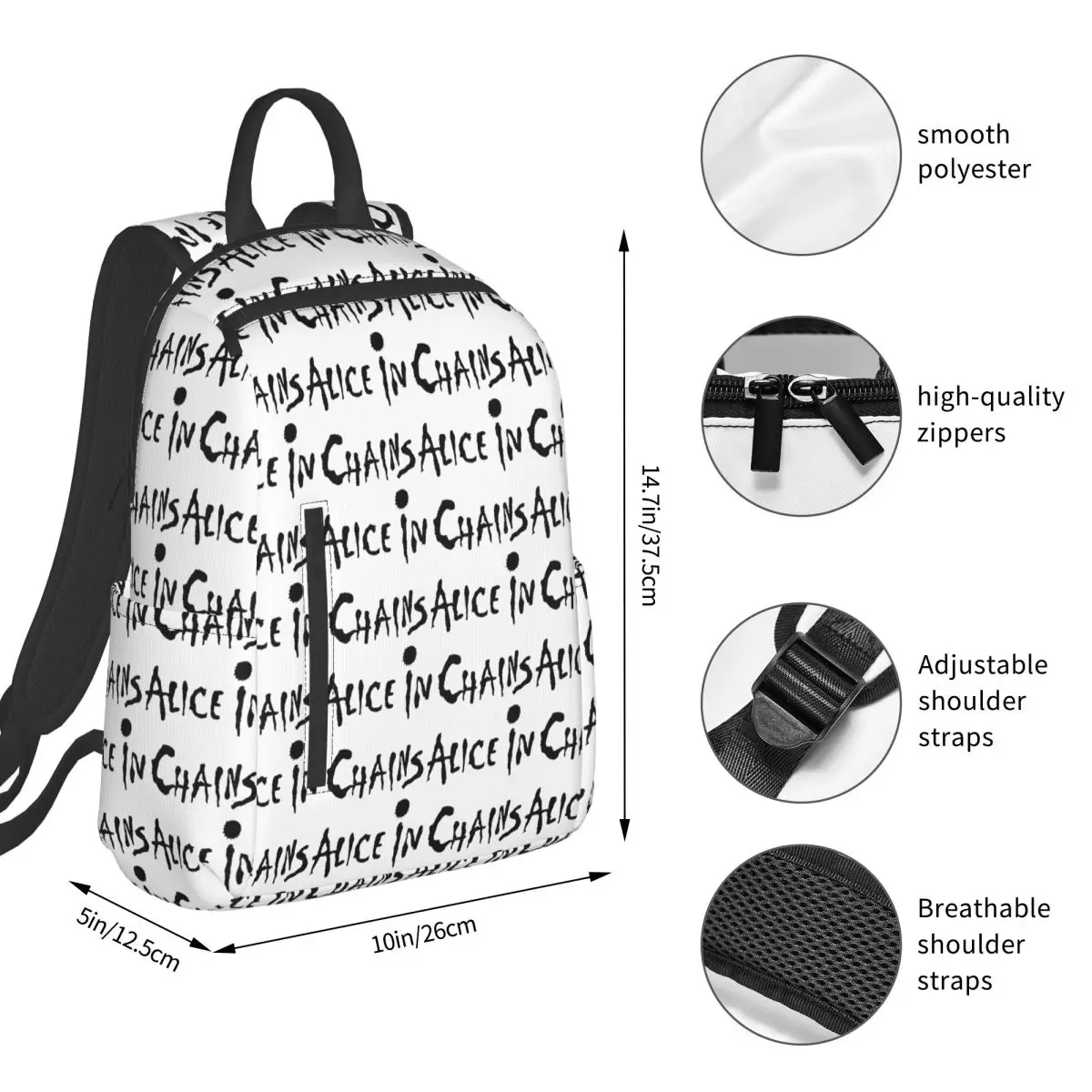 Alice In Chains Rooster Dirt Layne Staley Rock Backpack Student BookBag Children School Bag Computer Shoulder Bags for Men Women