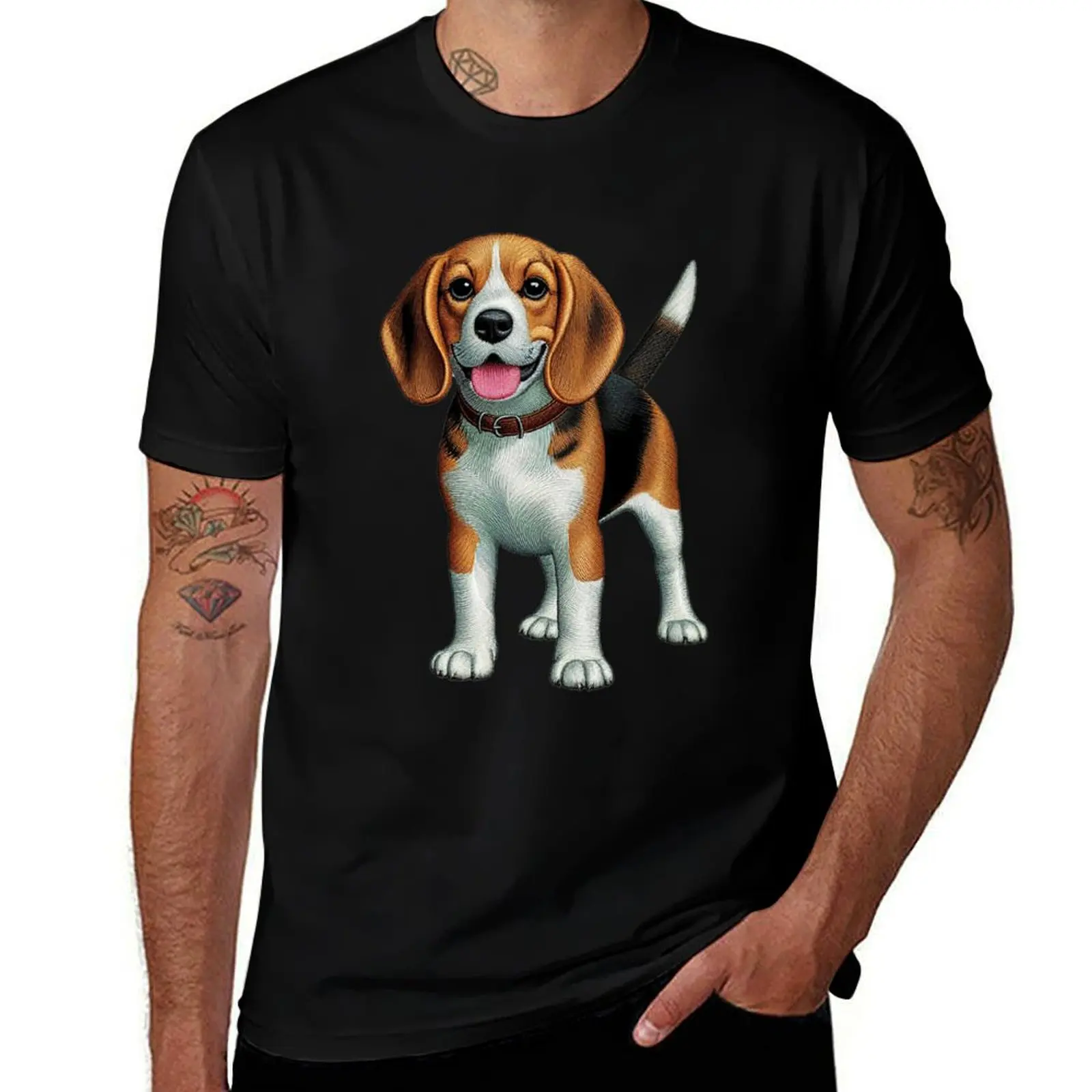 

The Best Little Beagle - Embroidery Style T-Shirt Classic Graphic Short Sleeve Top