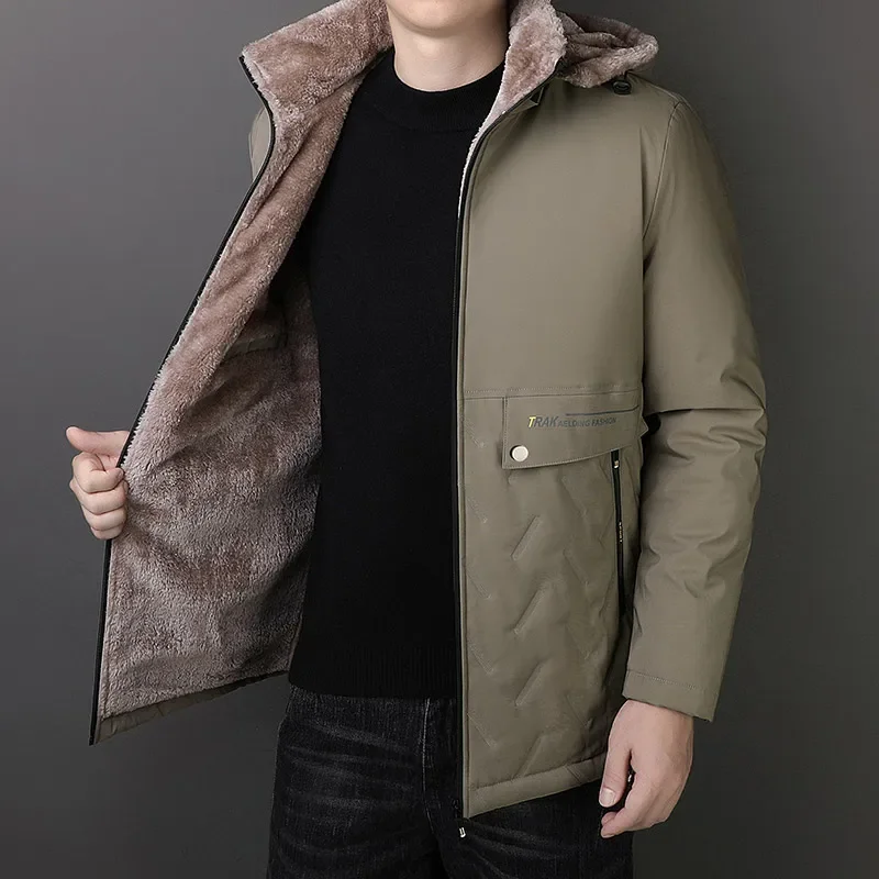 

Men Long Warm Parka Men's Fashion Jacket Casual Cotton Coat Winter Quality Brand Jacket Hooded Windbreaker Coats Mens Clothing