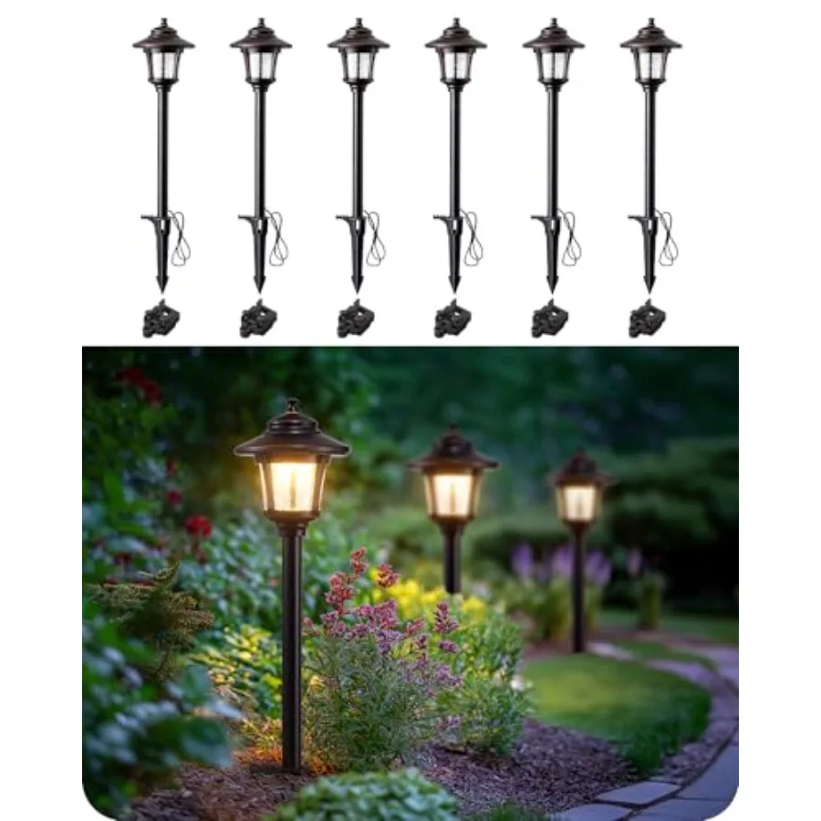

Low Voltage Landscape Lights, 12V 3W 120LM 3000K Seed Glass Outdoor Landscape Path Lights with Connectors, ORB Waterproof Elect