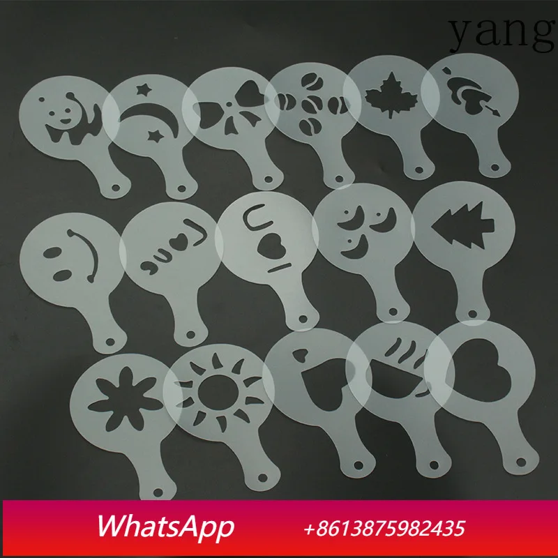 

LMM fancy coffee printing model thickened coffee milk foam spray template 16 pieces set simple