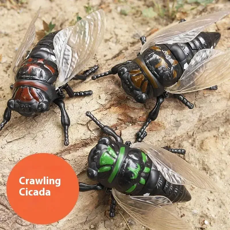 1 Stuk Creatieve Prankster Geanimeerde Insect Speelgoed Model Opwinden Cicade Insect Bionische Speelgoed Kinderen Plastic Dieren Opwinden Speelgoed