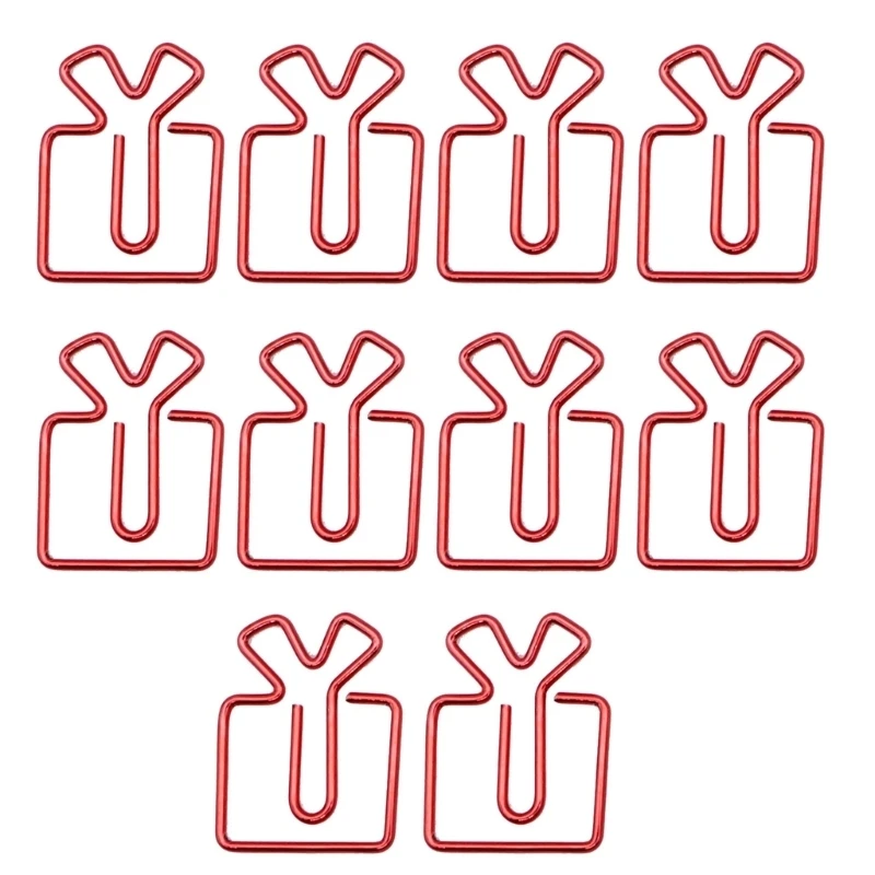 Y5LB 10Pieces Novelty Paper Clip Metal Paper Clip Bookmarks Clip For File Paper Photo Envelopes Letter File Document Postcard