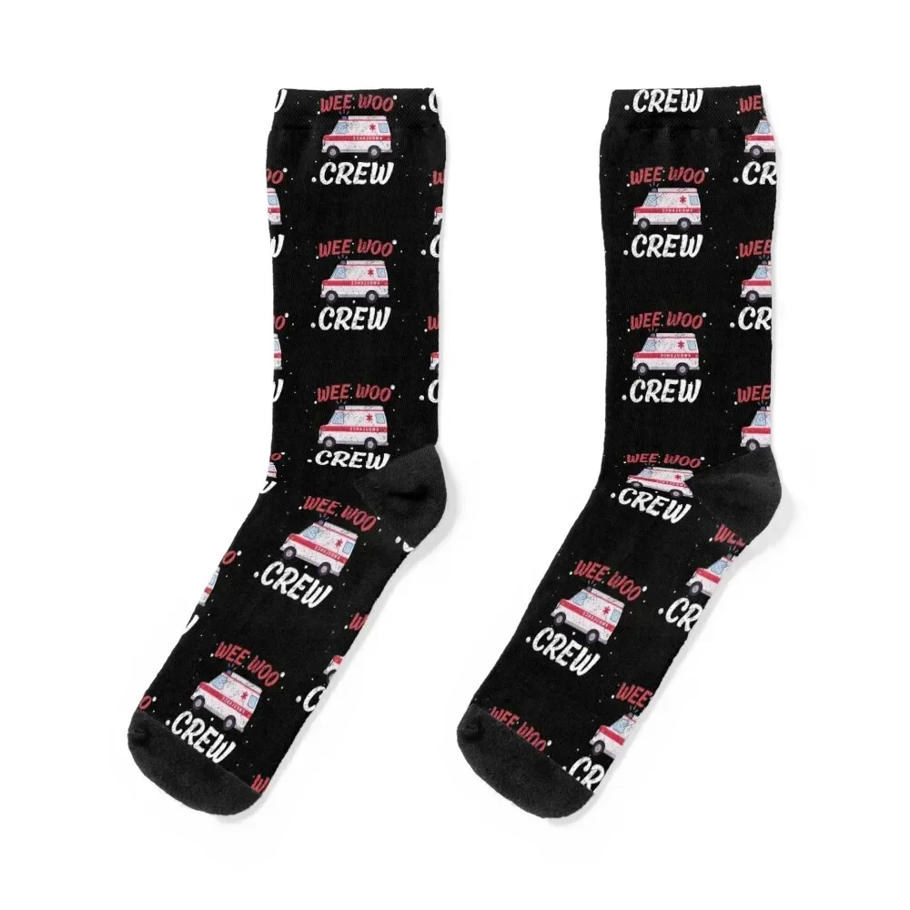 

Wee Woo Crew Ambulance Funny Socks loose fashionable New year's Antiskid soccer Socks Women Men's