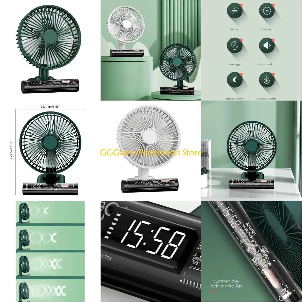 

U55B Battery Desk Fan 90°Rotate Mini Fan for Better Cooling Room, Office, Travel
