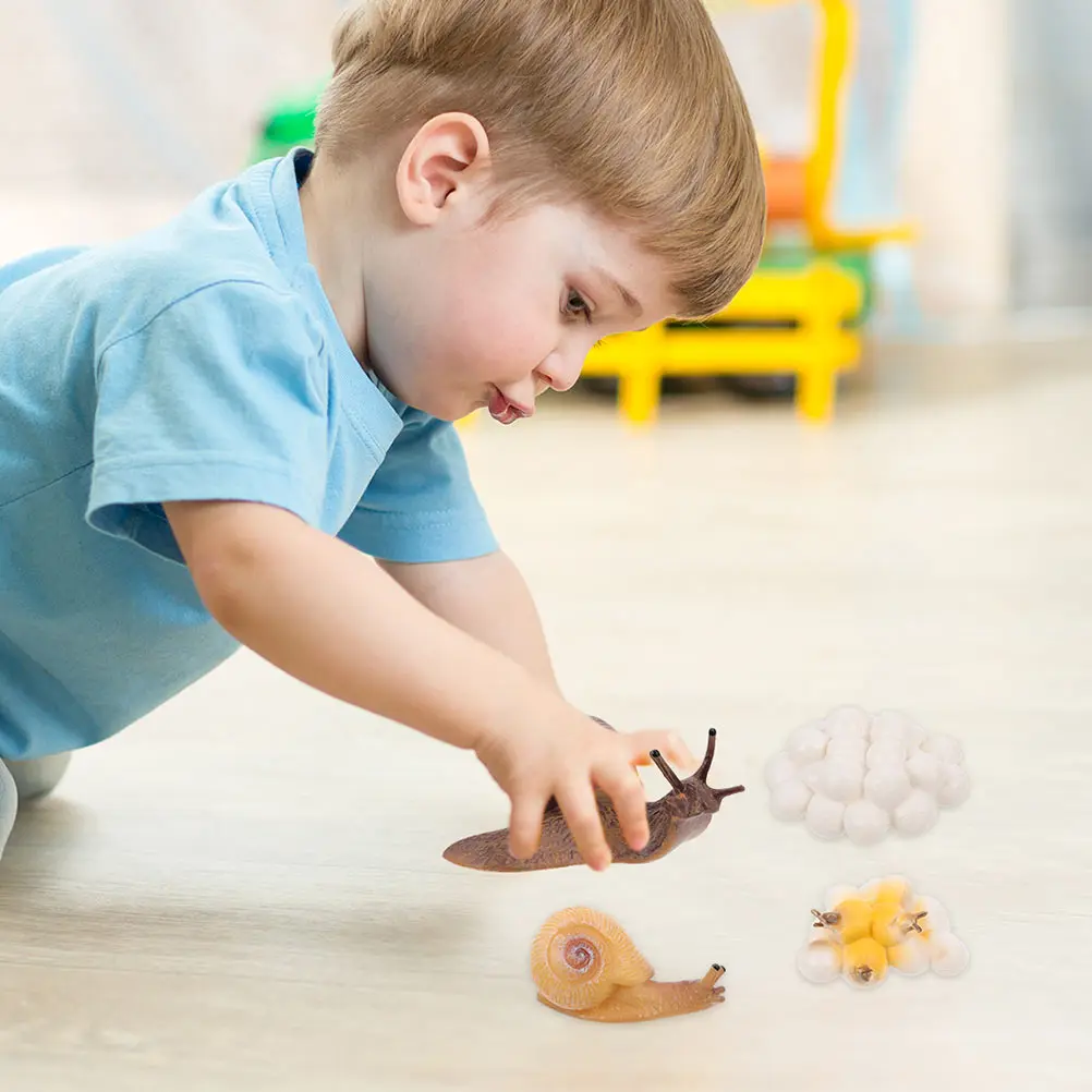 2 sets slak levenscyclus beeldjes decoratief plastic speelgoed kinderen speelgoed groei namenten dier standbeeld huis tuin kind
