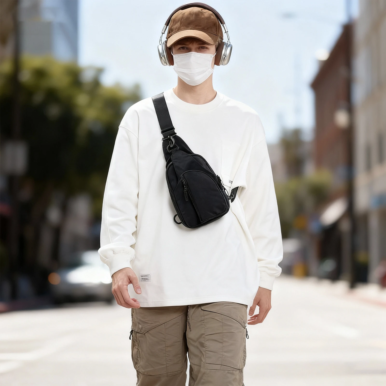 حقيبة كروس صغيرة للنساء والرجال خفيفة الوزن، حزمة يومية فاني لركوب الدراجات، مقاومة للماء من النايلون، حقيبة كتف للتخييم والمشي لمسافات طويلة #2