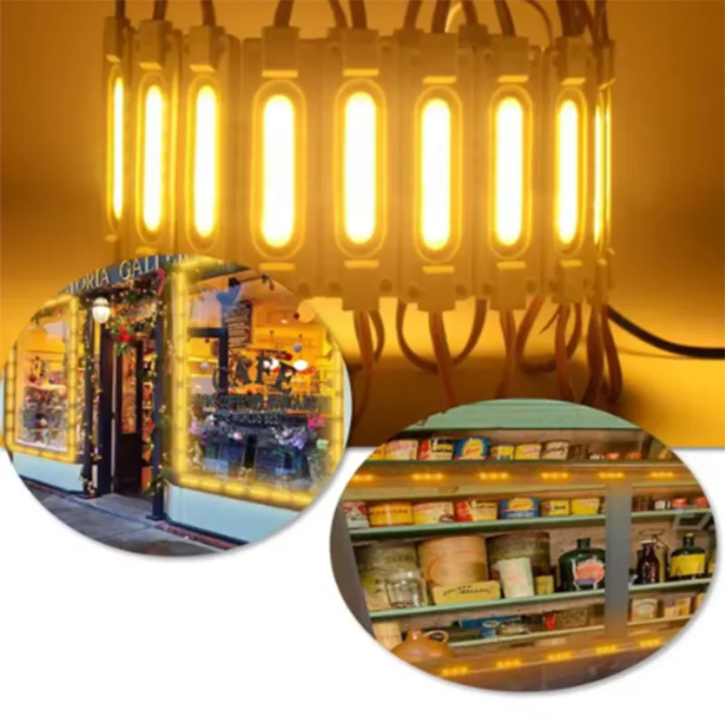205 Grosir Modul LED Multicolor 24V 20/100PCS Lampu COB Backlight Spanduk Toko Tahan Air IP65 Dekorasi Natal Putih