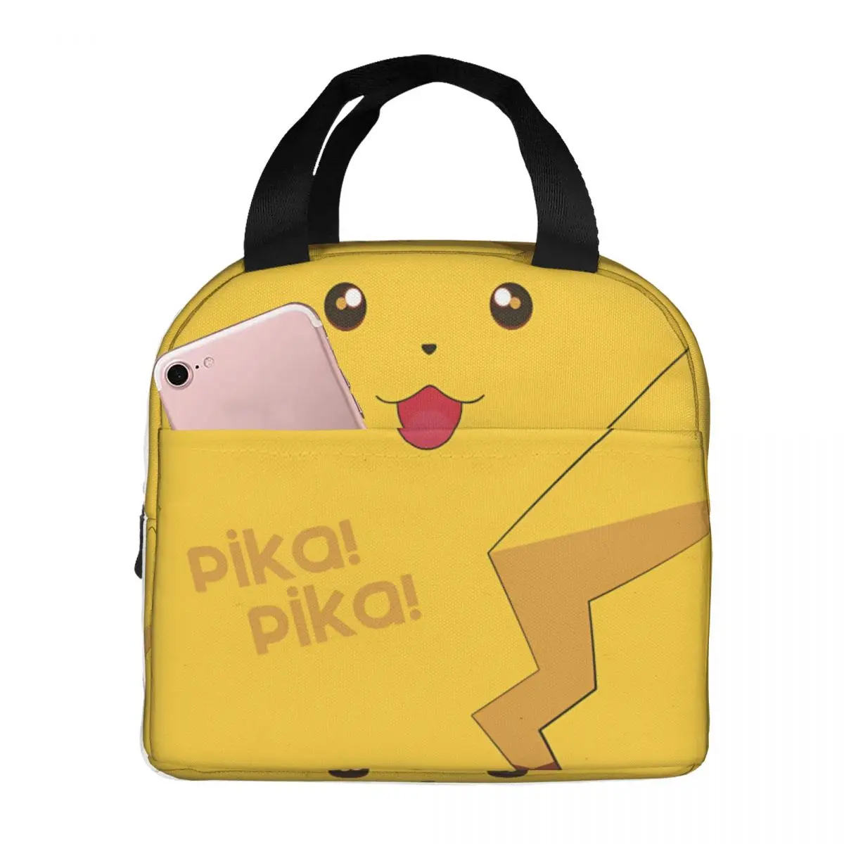 

For Lunch Pikapika Happy Smile Sticker Leakproof Insulated New Arrival Pocket Monster Pikachu Case Girl Boy｠ Lunch Box Bag