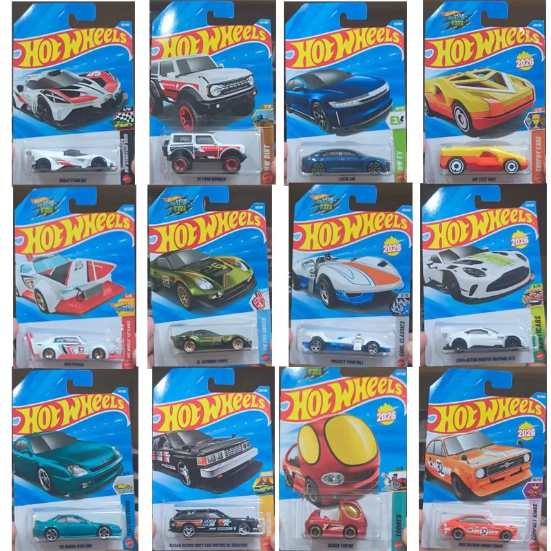 26L Hot Wheels Coches de Juguete 1/64 Vehículos Fundidos a Presión Datsun Coupe Corvette Honda Bugatti Alfa Modelo de Aleación Colección Dodge Regalo de Cumpleaños