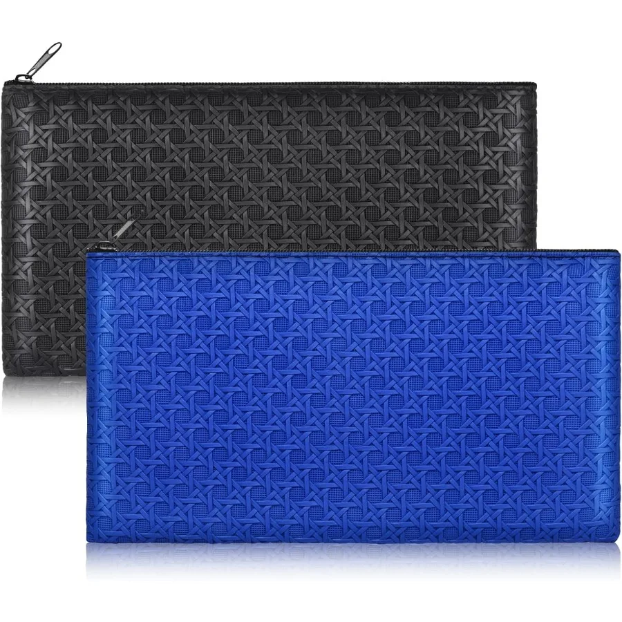 

2pack Money Bag Cash Zipper Pouch Bank Bags Cash Wallet Cosmetic Receipts Coins Small Tools Organizing Storage Bag