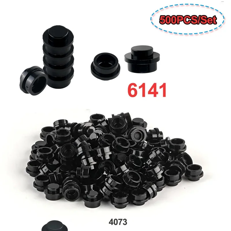 

500PCS 1x1 Dot Particles 6141 Technology Building Blocks Parts Assembled 4073 30057 Plate Round DIY Toys MOC Bricks Accessories