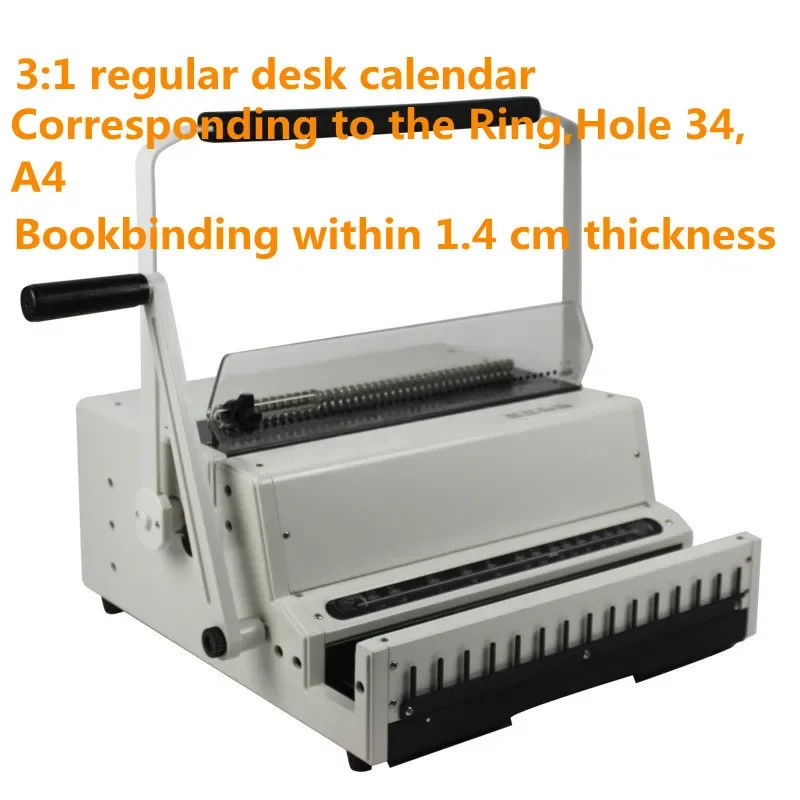 Imagem -05 - Ferro Ring Binding Machine Loose-leaf Hole Punch Bobina Livro Vinculativo Machine Mw600d 2:1 3:1