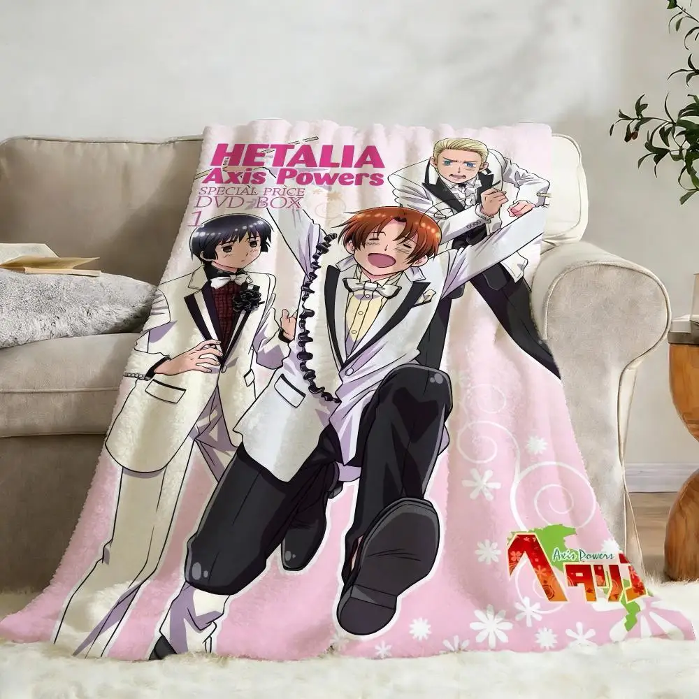 Cartoon H-Hetalia Axis Powers Throw Flannel Fluffy Soft Blanket Warm Skin-Friendly Throw For Sofa Bed Office Nap Winter