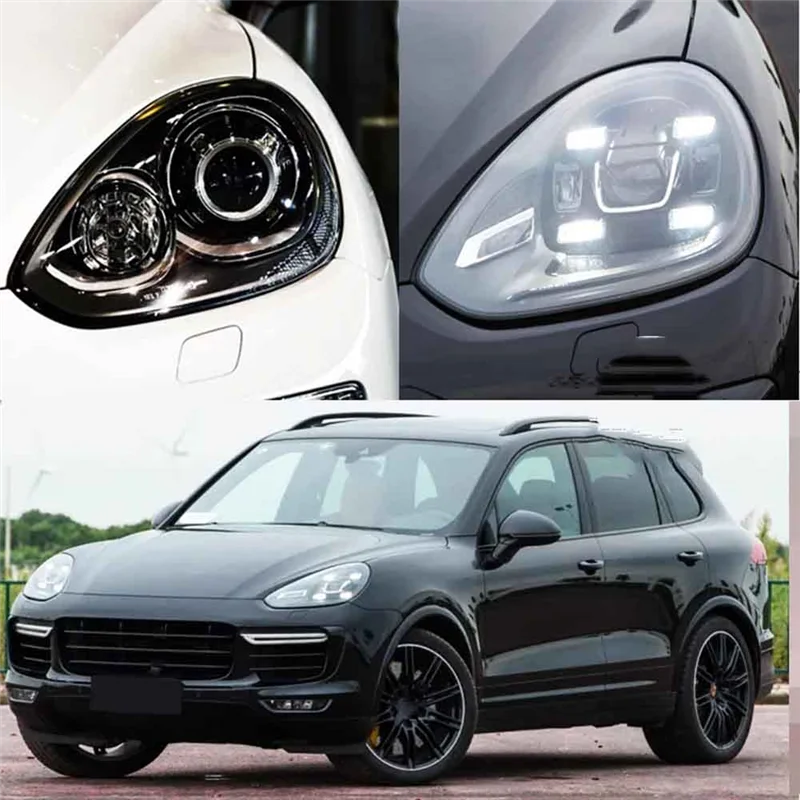 ไฟหน้า SHELL โคมไฟโปร่งใสเลนส์สําหรับ Porsche Cayenne 2015-2017 รถที่อยู่อาศัย