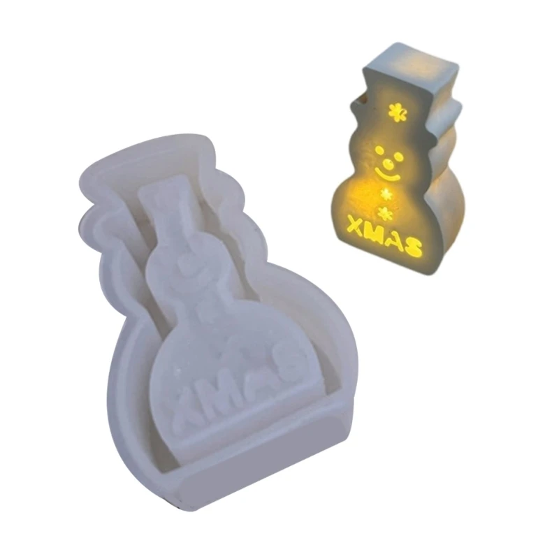 

DIY милый 3D рождественский снеговик в форме подсвечника силиконовая форма настольное украшение ручной работы рождественский орнамент форма из смолы