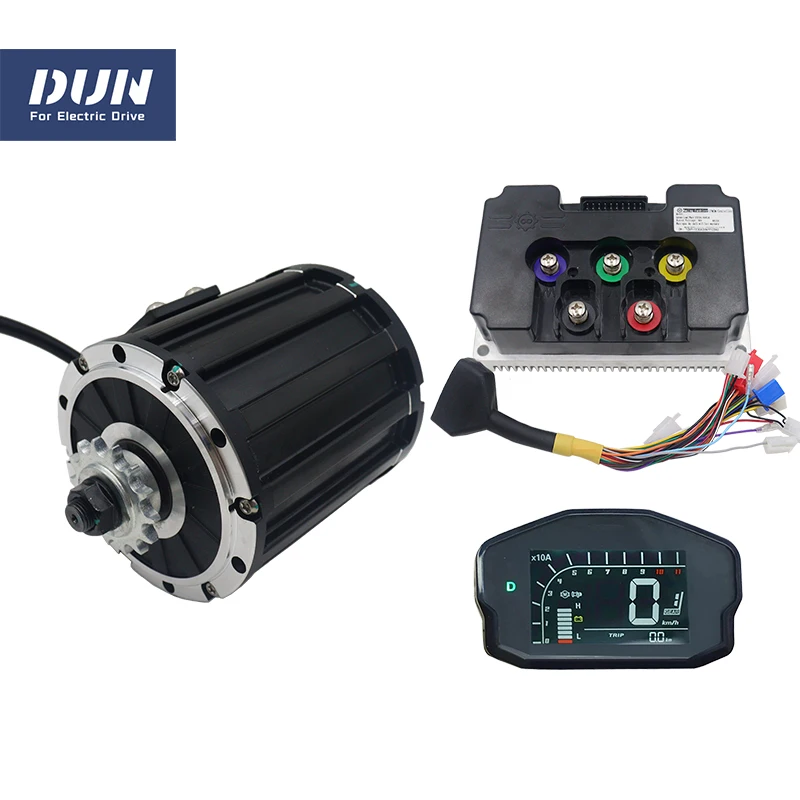 2000W 70H QS120 Mid Drive Motor Kit with Belt or 428 Sprocket and Fardriver ND72340 DKD ONE-LIN Display For Electric Motorcycle