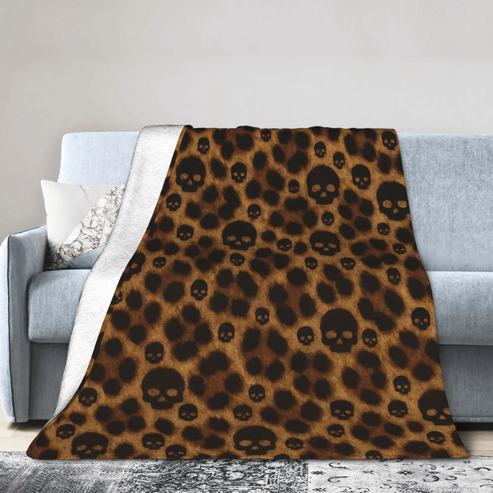 Leopard Blankets Simulated Print Flannel Throw Blankets Summer Air Conditioning Decoration Lightweight Bedspread