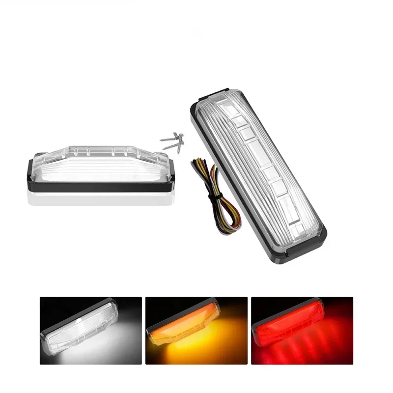 2Pcs 28LED Trailer Truck Tail Lights 12V 24V Turn Signal Daylight Brake LED Side Lamp Boat Vehicles Lorry Rear Light Bus Campers