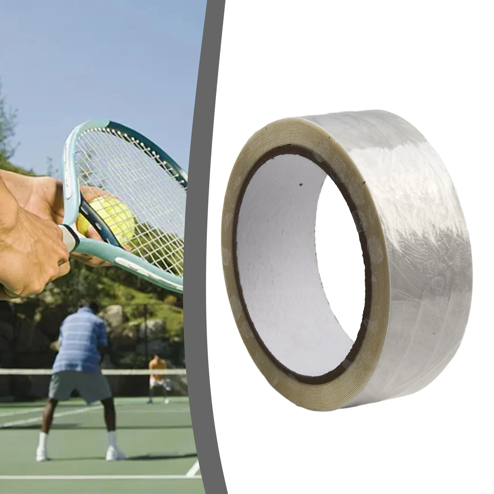 Scratch Free Tennis Racket Paddle Head Protection Tape Sticker 5M Length Suitable for Various Rackets Clear and Transparent