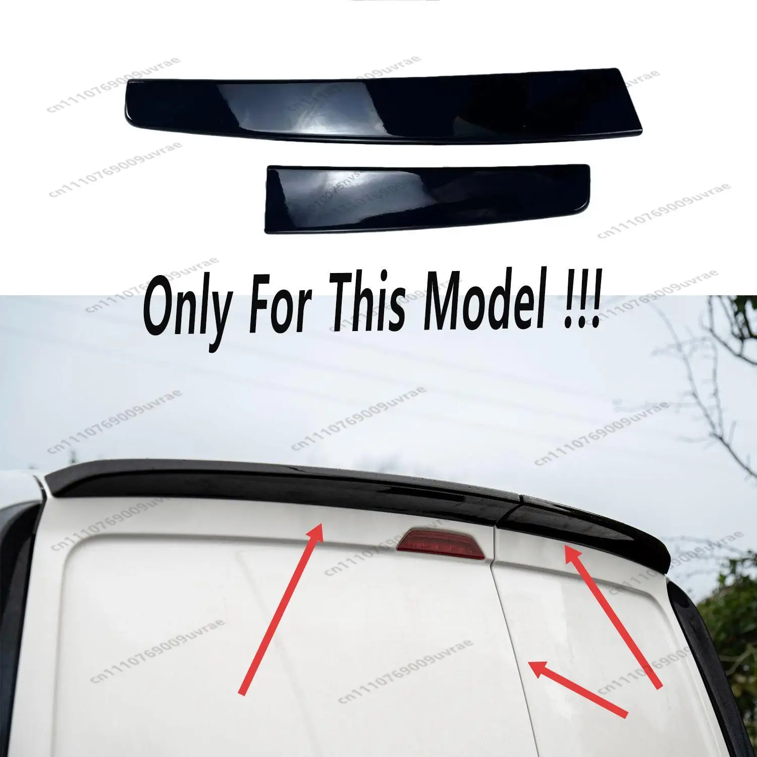 Gloss Black ABS Rear Roof Spoiler Caps For VW Caddy MK5 2021-2026 Maxi/Cargo 5-Door Rear Roof Spoiler Wings Bodyklits Tuning view 4