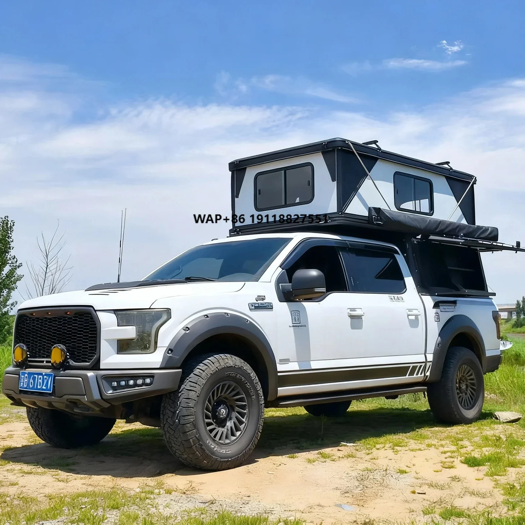 Simple Install Truck Tent for 6.5-8 Ft Truck Bed, Pickup Truck Bed Tent Double Layer Waterproof Pu2000Mm for Camping Car Tent