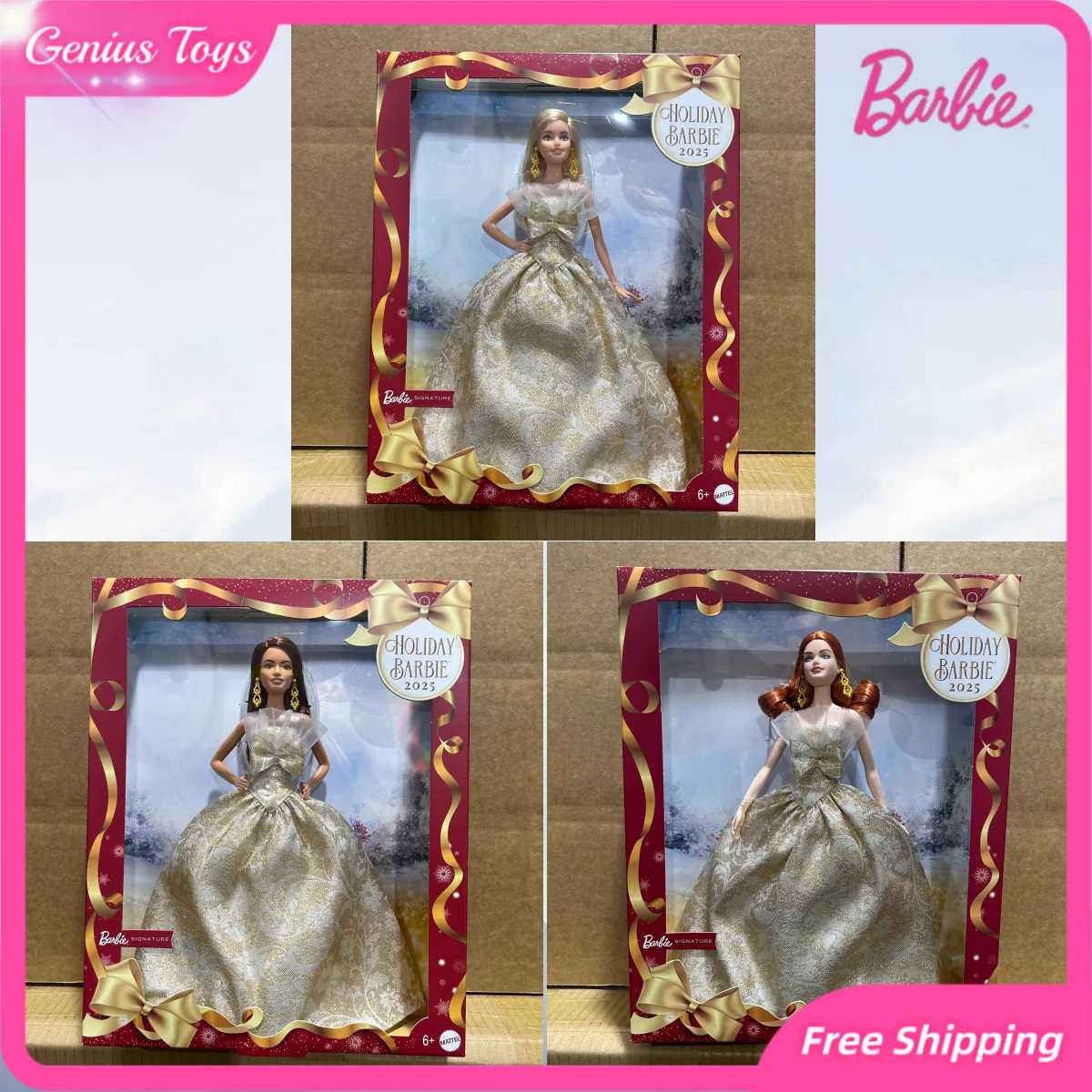 

Genuine Barbie Doll 2025 Holiday Collection Elegant Lady Blonde Princess Doll for Adult Collectors Perfect Girls Christmas Gift