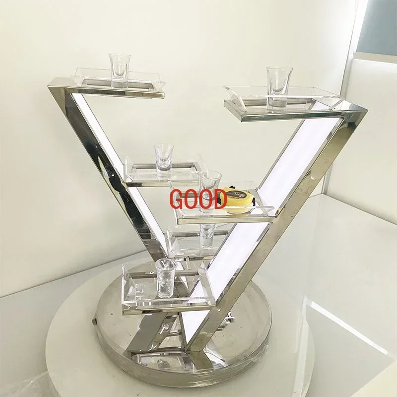 Fruit Stainless Steel Glasses Holder VIP Service Shot Glass Flight Tray for Night Club Lounge Bar Party