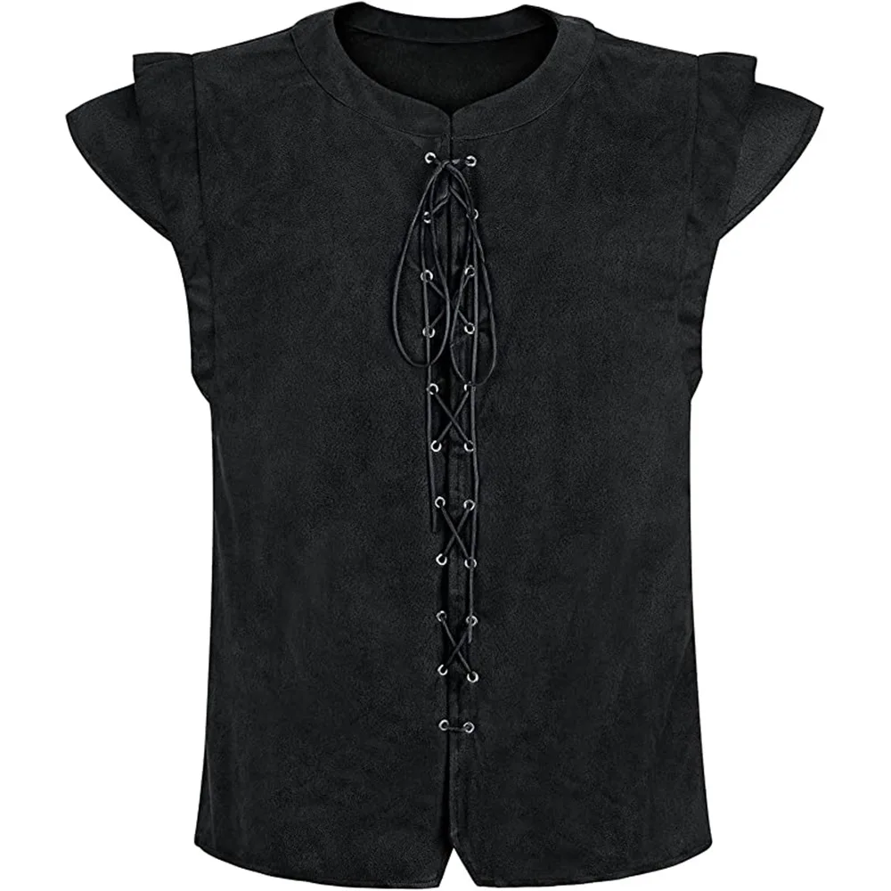 Costume de Pirate Viking, T-shirt en daim, gilet en velours de cerf de la Renaissance, vêtements ethniques pour femmes, vêtements de spectacle sur scène, loween