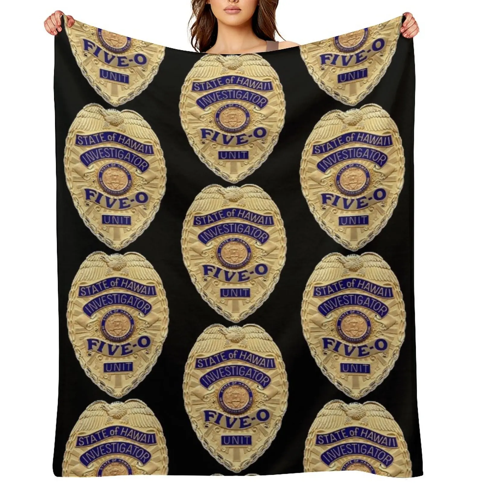 

Hawaii five 0 badge Throw Blanket Flannel Blankets For Baby Bed Fashionable Comforter Blankets