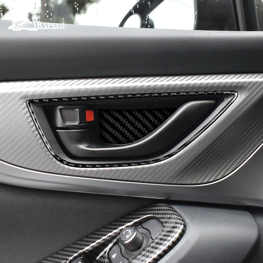 Real Carbon Fiber Sticker For Subaru WRX/WRX STI 2022 2023 Car Door Handle Frame Interior Trim RHD LHD Cover Accessories