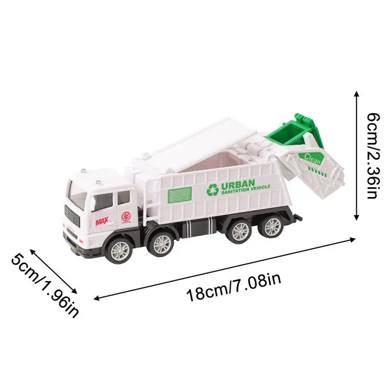 Simulation Garbage Truck Toy Garbage Sorting Bucket Sanitation Vehicle Educational Clean Trash Car Friction Model Cars For Kids