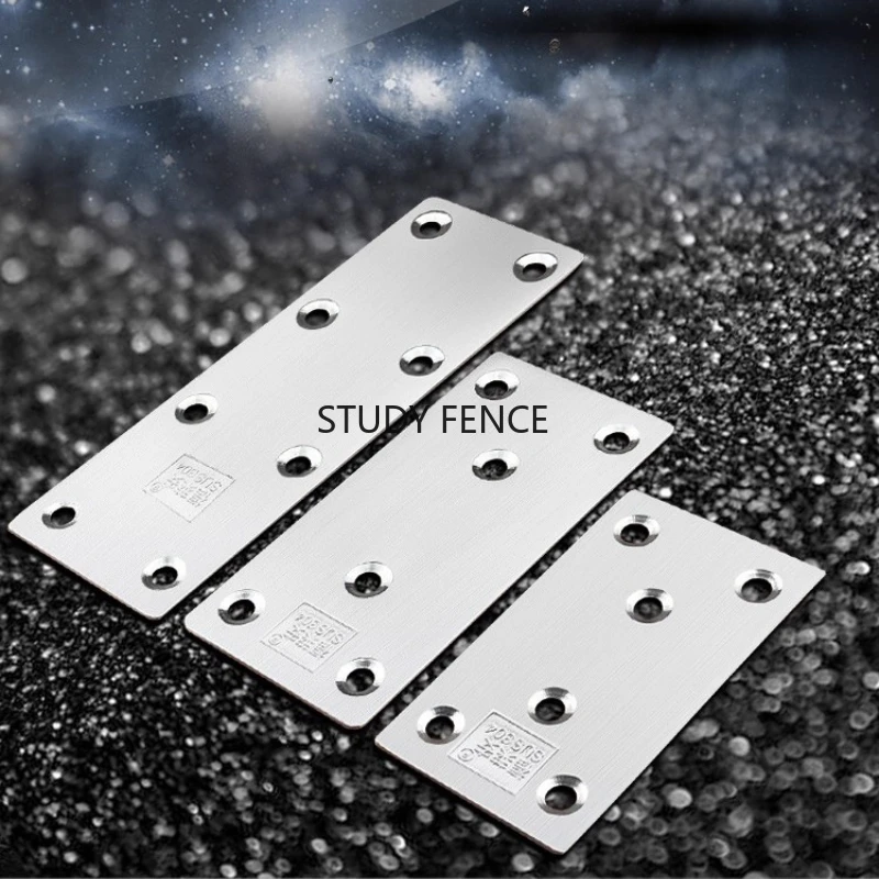 5pcs 304 Stainless Steel Flat Straight Piece Connector Corner Mark Table and Chair Fixed Bracket Furniture Hardware Accessories