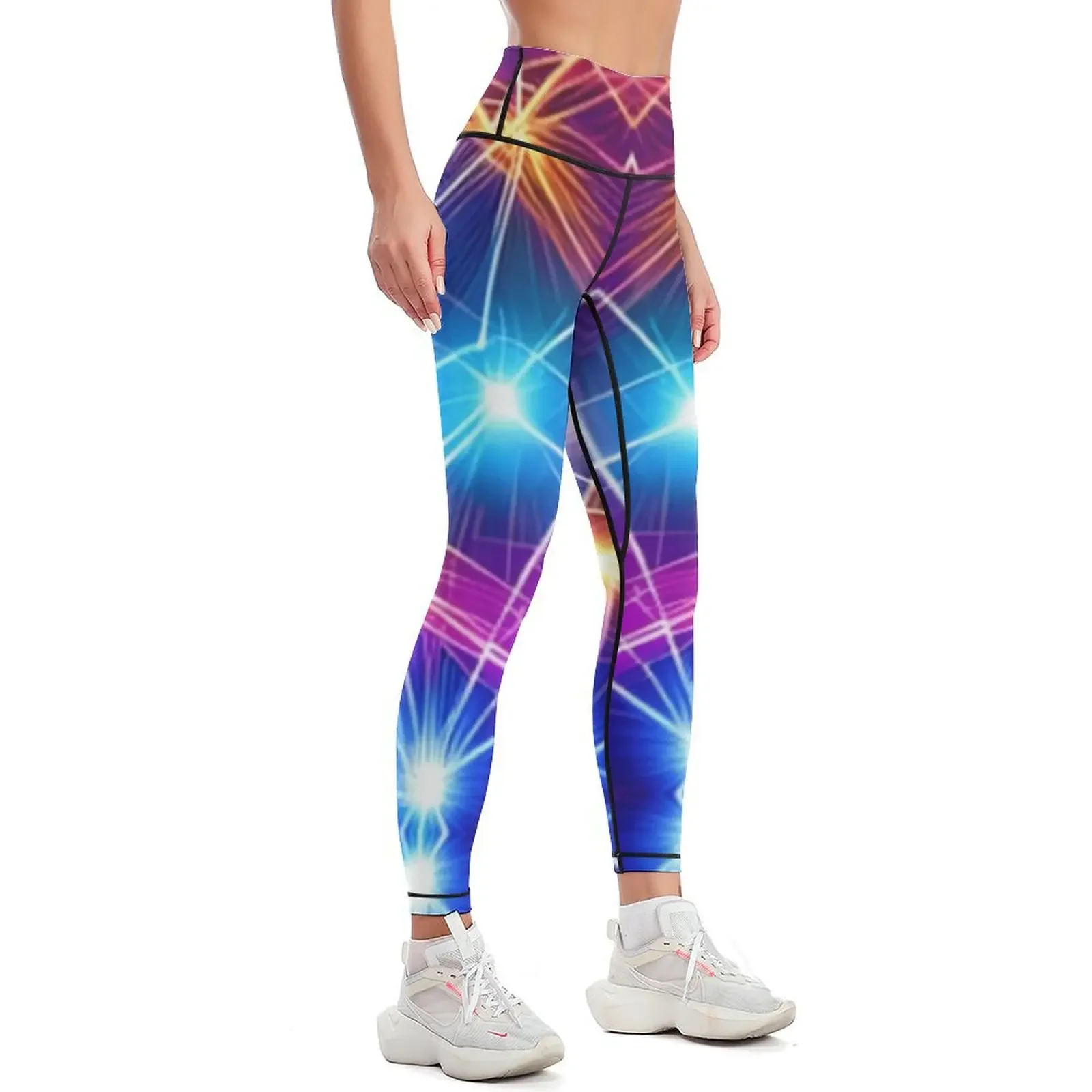 Electric Rainbow: A Burst of Bright Neon Colors Leggings gym top Women's gym Womens Leggings