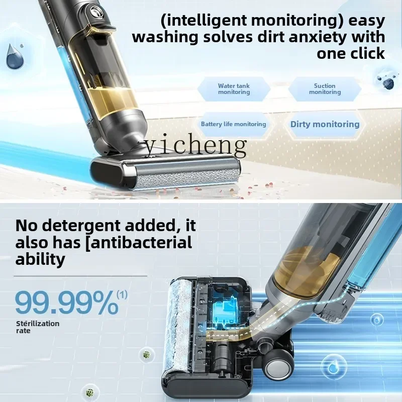 Lavatrice ZZ con aspirazione e lavapavimenti, aspirapolvere integrato, asciugatura domestica portatile, pulizia autopulente