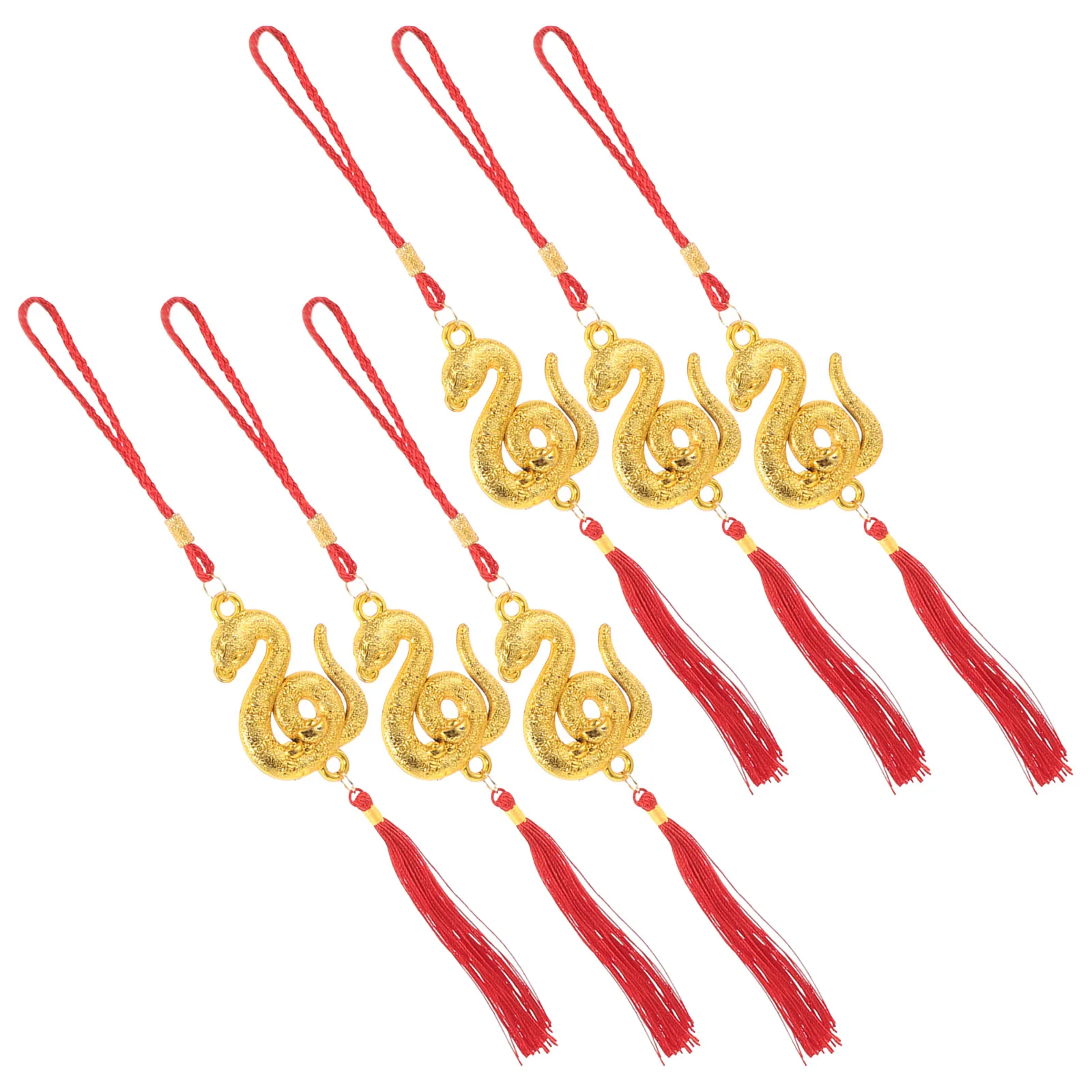 

6pcs Snake Pendant New Year Decor Car New Year Traditional Pendants Home Office naments Hanging Tassel Lucky Symbol Spring