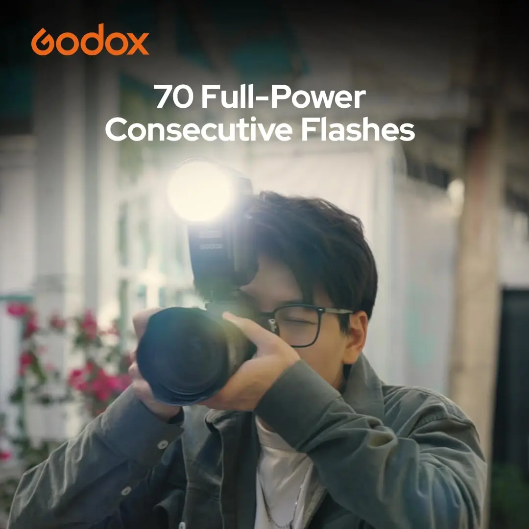 【Do Brasil】Godox V100 Round Head Camera Flash Wireless Transmission Speedlite Flash for Canon Nikon Sony Fuji Olympus Cameras
