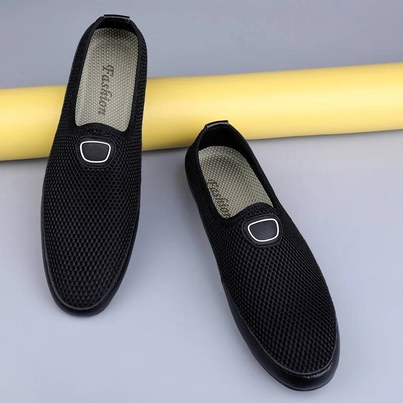 

New men's fashion lightweight mesh breathable outdoor men's daily casual shoes lazy one pedal