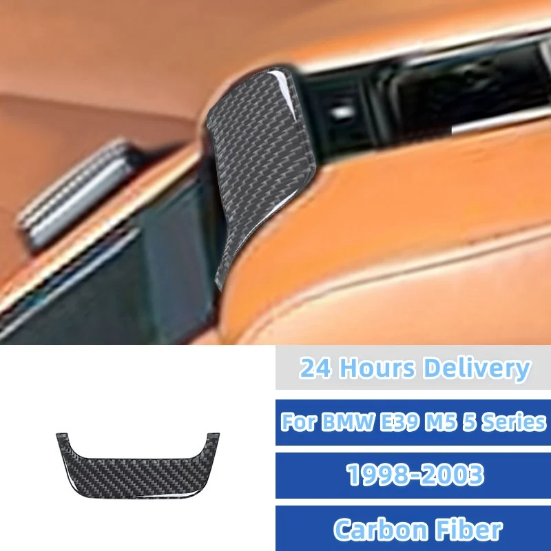

For BMW E39 M5 5 Series 1998-03 Carbon Fiber Interior Storage Box Front Armrest Handle Panel Trim Sticker Car Tuning Accessories