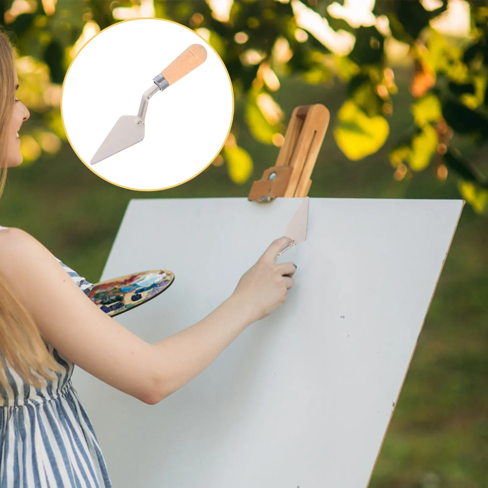 8Pcs Oil Paint Palette Knife Set Stainless Steel Blades Natural Wood Handles Precision Mixing Blending Scraping Thick Paint