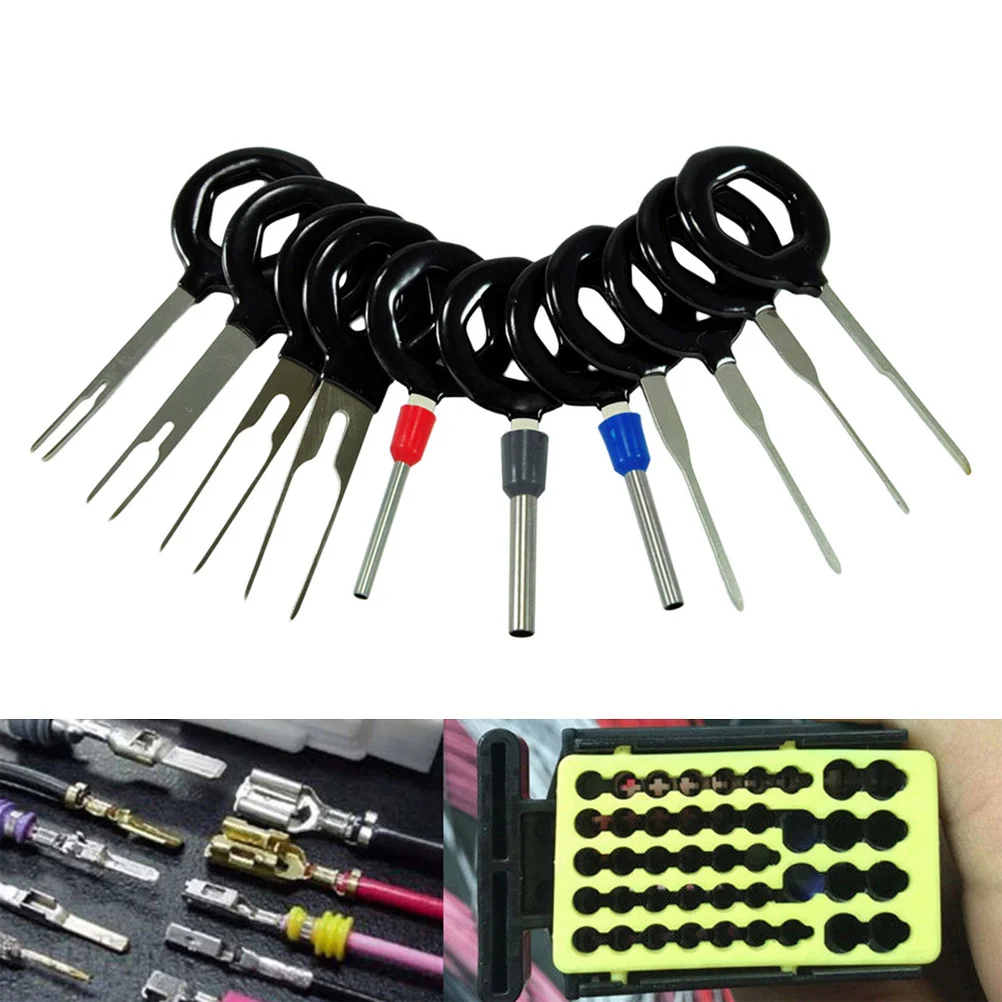 

11pcs Car Plug Terminal Extractor Tool Universal Pin Release Needle Remove Kit For Automotive Wire Harness Connector Repair