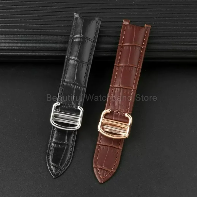 For Cartier Pasha Series Proprietary Concave Lug Interface Waterproof Breathable Comfortable Cowhide Leather Watchband Daily Use