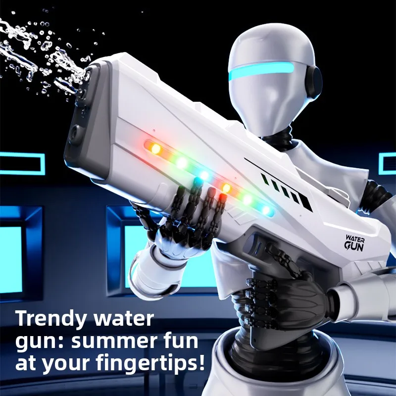 Pulse Electric Water Gun with LED Lights High Pressure Automatic Continuous Spray Large Capacity Water Blaster for Kids Gifts