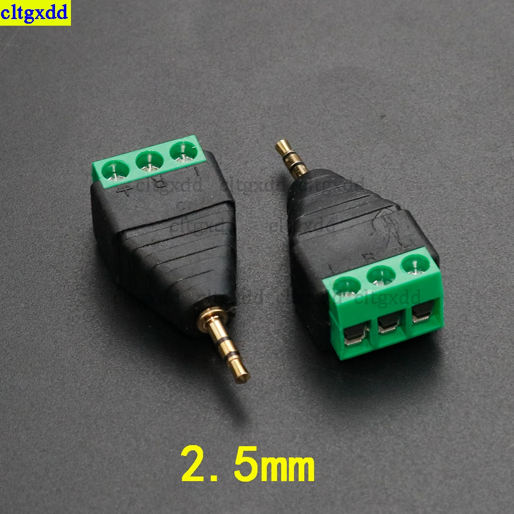 Cltgxdd 1piece 2.5/3.5mm/6.3mm RCA 3 4-pole stereo TRRS audio and video male plug 3/4-pin screw terminal connector adapter